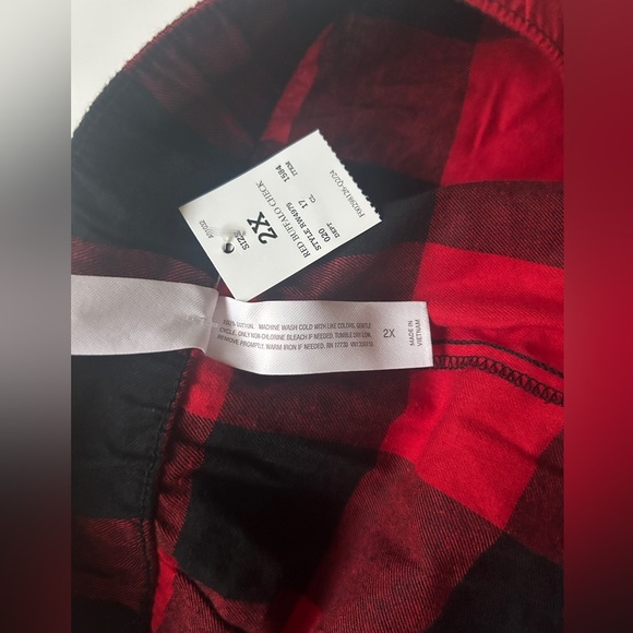 Auden Women’s Sleep Pajama Shorts Red Buffalo Check Plus size 2X - Picture 4 of 7